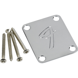 FENDER 4-Bolt Vintage-Style Neck Plate "F" (Chrome)