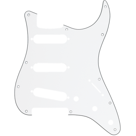 FENDER Pickguard, Stratocaster® S/S/S, 11-Hole Mount, W/B/W, 3-Ply