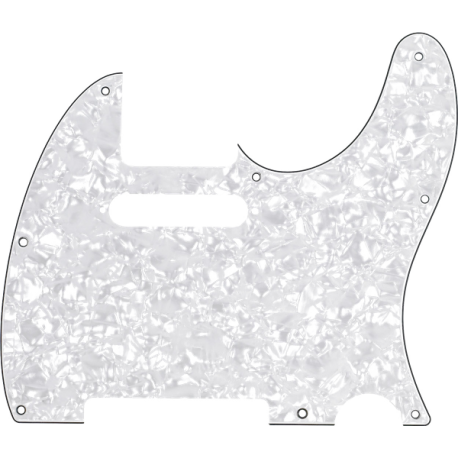FENDER Pickguard, Telecaster®, 8-Hole Mount, White Pearl, 4-Ply