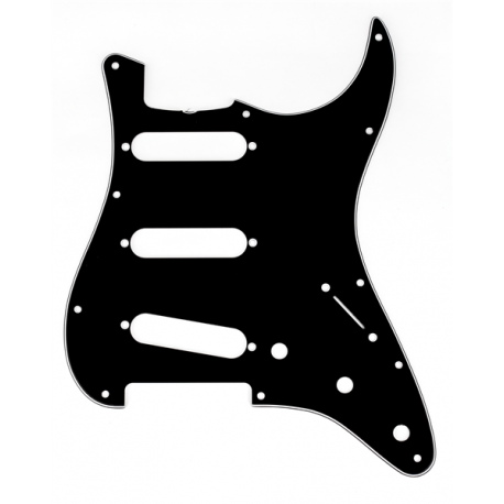 FENDER Pickguard, Stratocaster® S/S/S (with Truss Rod Notch), 11-Hole Vintage Mount, Black, 3-Ply