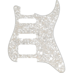 FENDER Pickguard, Stratocaster® H/S/S, 11-Hole Mount, Aged White Moto, 4-Ply