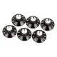 FENDER Pure Vintage Black/Silver Skirted Amplifier Knobs, (6)