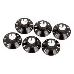 FENDER Pure Vintage Black/Silver Skirted Amplifier Knobs, (6)