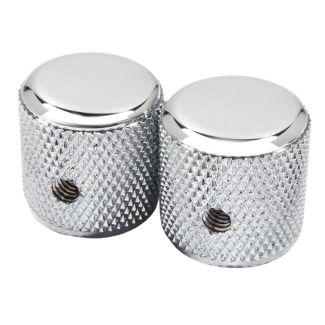 FENDER Pure Vintage '60s Telecaster® Knurled Knobs, (2), Chrome/Aluminum