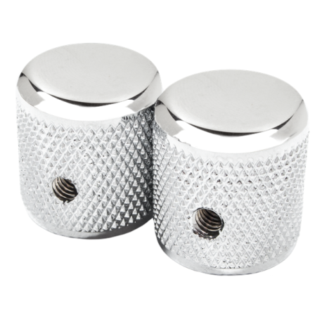 FENDER Pure Vintage '58 Telecaster® Knurled Knobs, (2), Chrome/Aluminum
