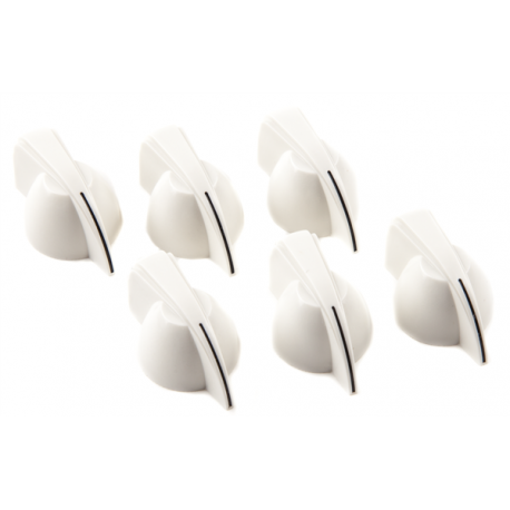 FENDER Chicken Head Amplifier Knobs, (6), White