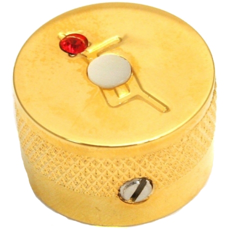 GRETSCH Knob, Most Gretsch® Models, "G" Logo with Jewel, Gold (4)