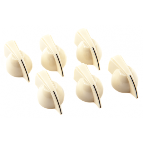 FENDER Chicken Head Amplifier Knobs, (6), Cream