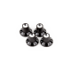 FENDER Black/Silver Skirted (1-10) Push-On Amplifier Knobs, Black (4)
