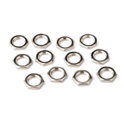 FENDER Amplifier Jack Nuts, Hex 7/16 - 20 X 1/8, Nickel (12)