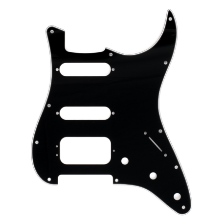 FENDER Pickguard, Stratocaster® H/S/S, 11-Hole Mount (3-Screw Mount HB), 3-Ply, Black