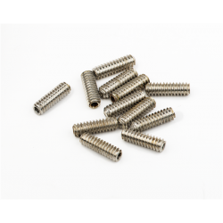 FENDER Standard Series Bass Bridge Saddle Height Adjustment Screws, 6-32 X 7/16" Hex, Nickel (12)