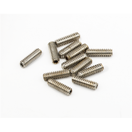 FENDER Standard Series Bass Bridge Saddle Height Adjustment Screws, 6-32 X 7/16" Hex, Nickel (12)