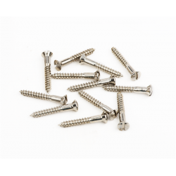 FENDER Pure Vintage Slotted Telecaster® Bridge/Strap Button Mounting Screws, Nickel (12)