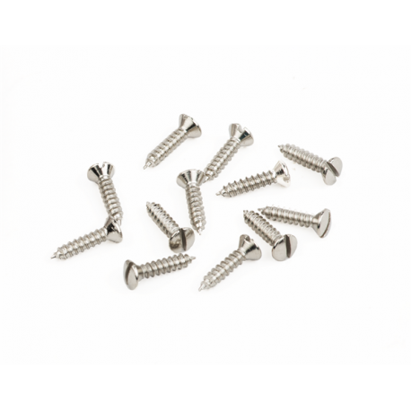 FENDER American Vintage '52 Telecaster® Pickguard/Control Plate Screws, 4 x 1/2" Slotted, Nickel (12)