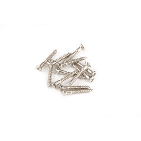 FENDER Pure Vintage Strap Button Mounting Screws, Nickel (12)