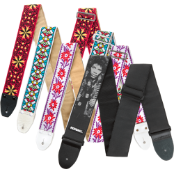 DUNLOP Pack de 4 courroies Hendrix + boîte de médiators