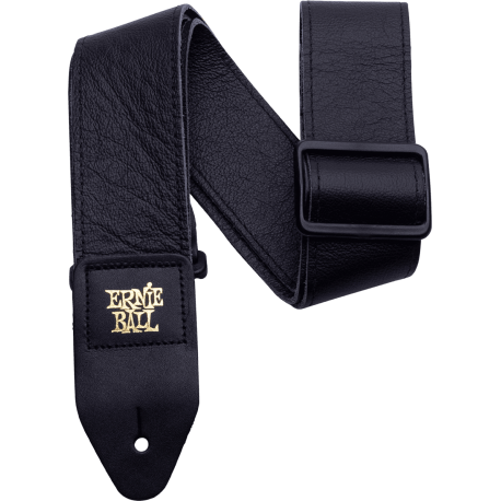 ERNIE BALL Sangle cuir italien noir