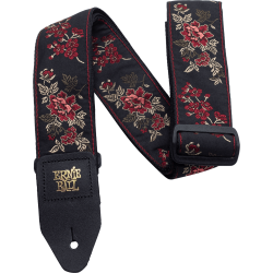ERNIE BALL Sangle jacquard red rose