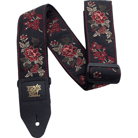 ERNIE BALL Sangle jacquard red rose