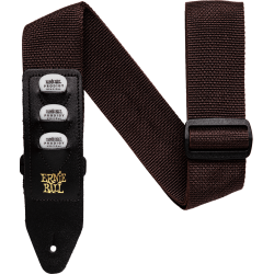 ERNIE BALL Sangle pickholder marron