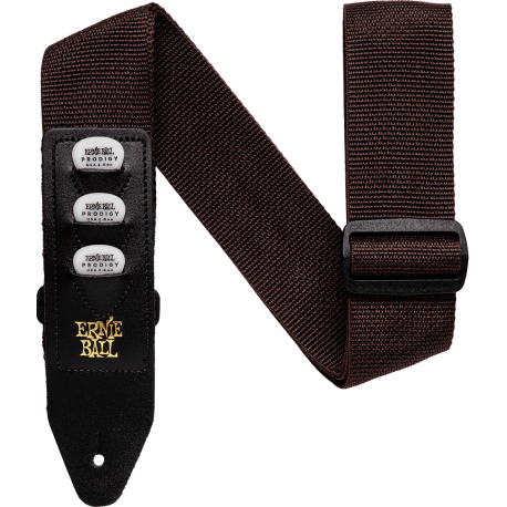 ERNIE BALL Sangle pickholder marron