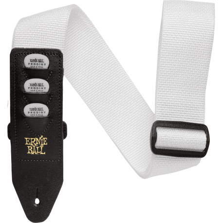 ERNIE BALL Sangle pickholder blanche