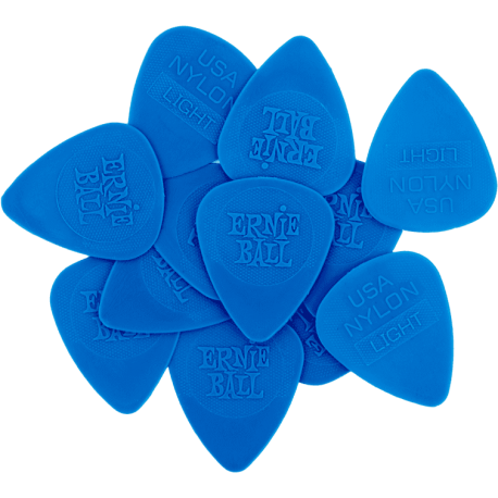 ERNIE BALL Mediators nylon sachet de 12 bleu clair 0,53mm
