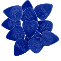 ERNIE BALL Mediators nylon sachet de 12 bleu marine 0,72mm