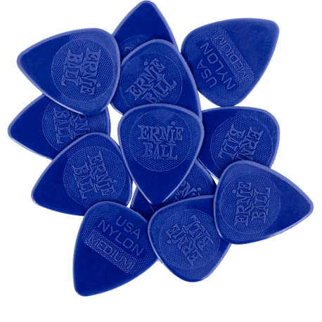ERNIE BALL Mediators nylon sachet de 12 bleu marine 0,72mm