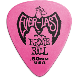 ERNIE BALL Mediators everlast sachet de 12 rose 0,60mm