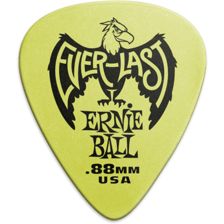 ERNIE BALL Mediators everlast sachet de 12 vert 0,88mm