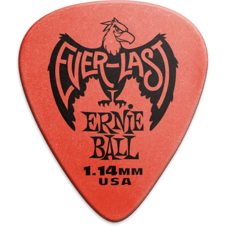 ERNIE BALL Mediators everlast sachet de 12 rouge 1,14mm