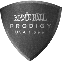 ERNIE BALL Médiators prodigy sachet de 6 noir bouclier 1,5mm