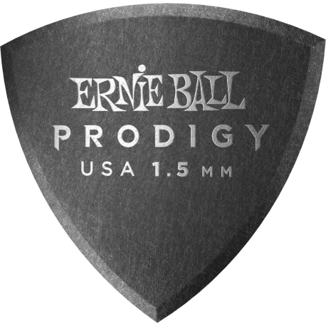 ERNIE BALL Médiators prodigy sachet de 6 noir bouclier 1,5mm