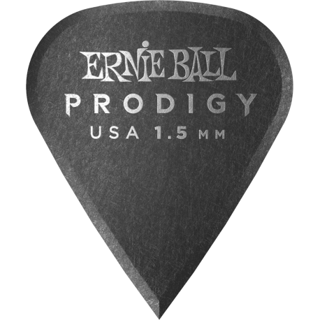 ERNIE BALL Médiators prodigy sachet de 6 noir affûté 1,5mm
