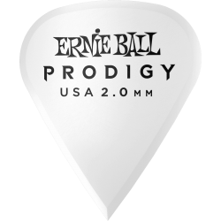 ERNIE BALL Médiators prodigy sachet de 6 blanc affûté 2mm