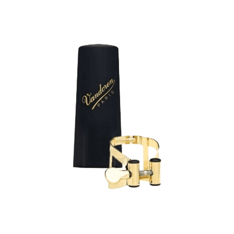 VANDOREN Ligature M/O plaquée or saxo soprano + couvre-bec plastique