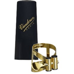 VANDOREN Ligature M/O vieil or saxo baryton V16 + couvre-bec plast.