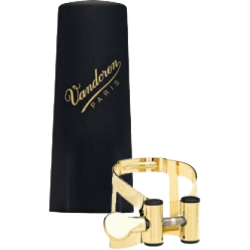 VANDOREN Ligature M/O dorée saxo baryton V16 + couvre-bec plastique