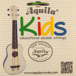 AQUILA Ukulélé enfant sop. conc. tén., GCEA, cordes colorées, Sol aigu