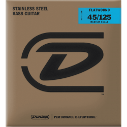 DUNLOP Filets plats medium scale 5 cordes 45-105