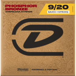 DUNLOP Banjo light phosphor bronze 5 cordes
