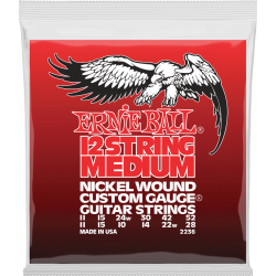 ERNIE BALL Nickel wound custom gauge medium /12 cordes 11-52