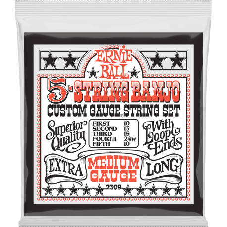 ERNIE BALL Stainless steel banjo medium 10-10