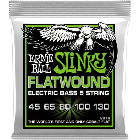 ERNIE BALL Slinky flatwound 5 cordes 45-130