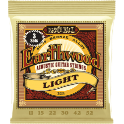ERNIE BALL Earthwood 80/20 bronze light 11-52 - pack de 3