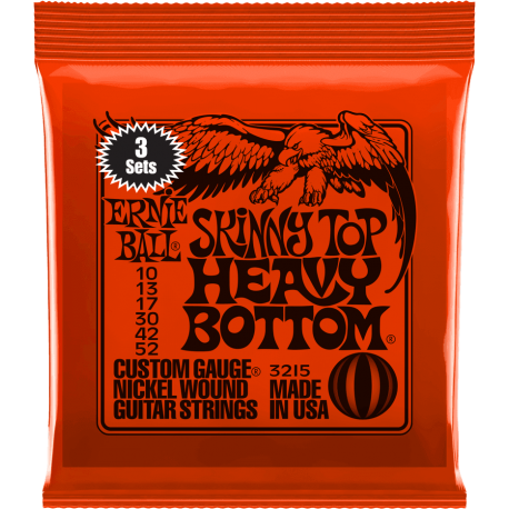 ERNIE BALL Skinny top heavy bottom 10-52 - pack de 3