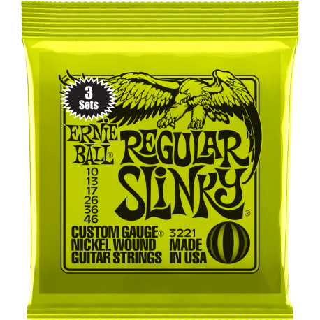 ERNIE BALL Regular slinky 10-46 - pack de 3