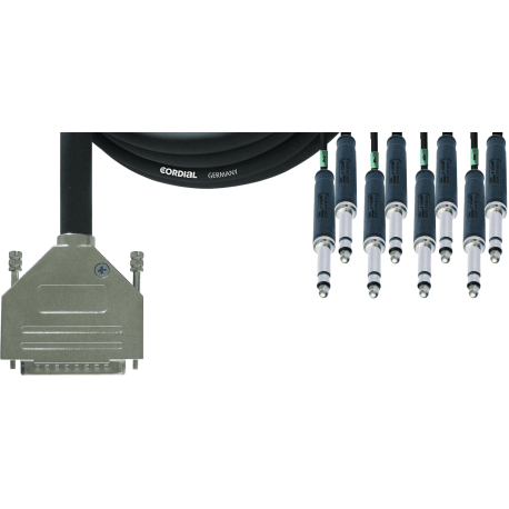 CORDIAL Câble interface sub-D/8x jack Bantam - Tascam 10m